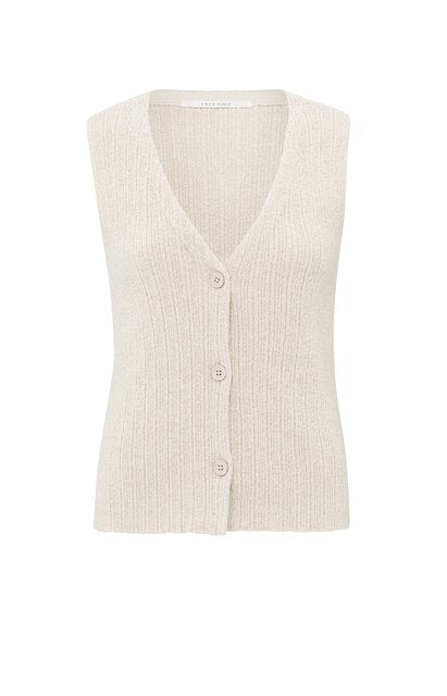 Knitted rib stitch gilet