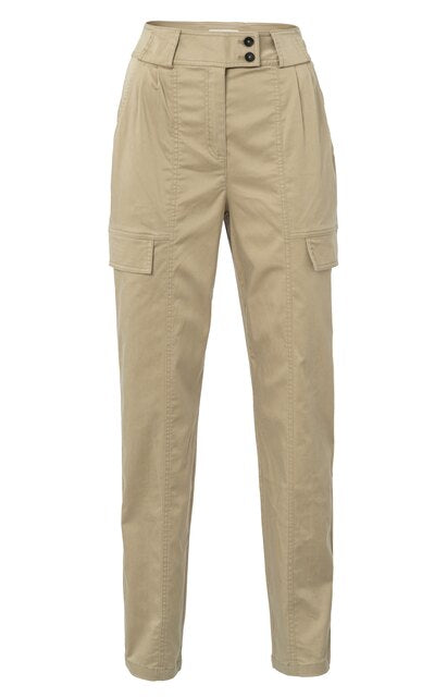 High waist cargo trousers with tapered leg